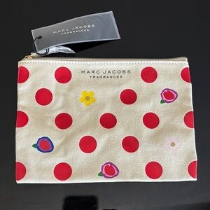 🌼 Marc Jacobs Polka Dot Pouch with Floral Accents 🌼